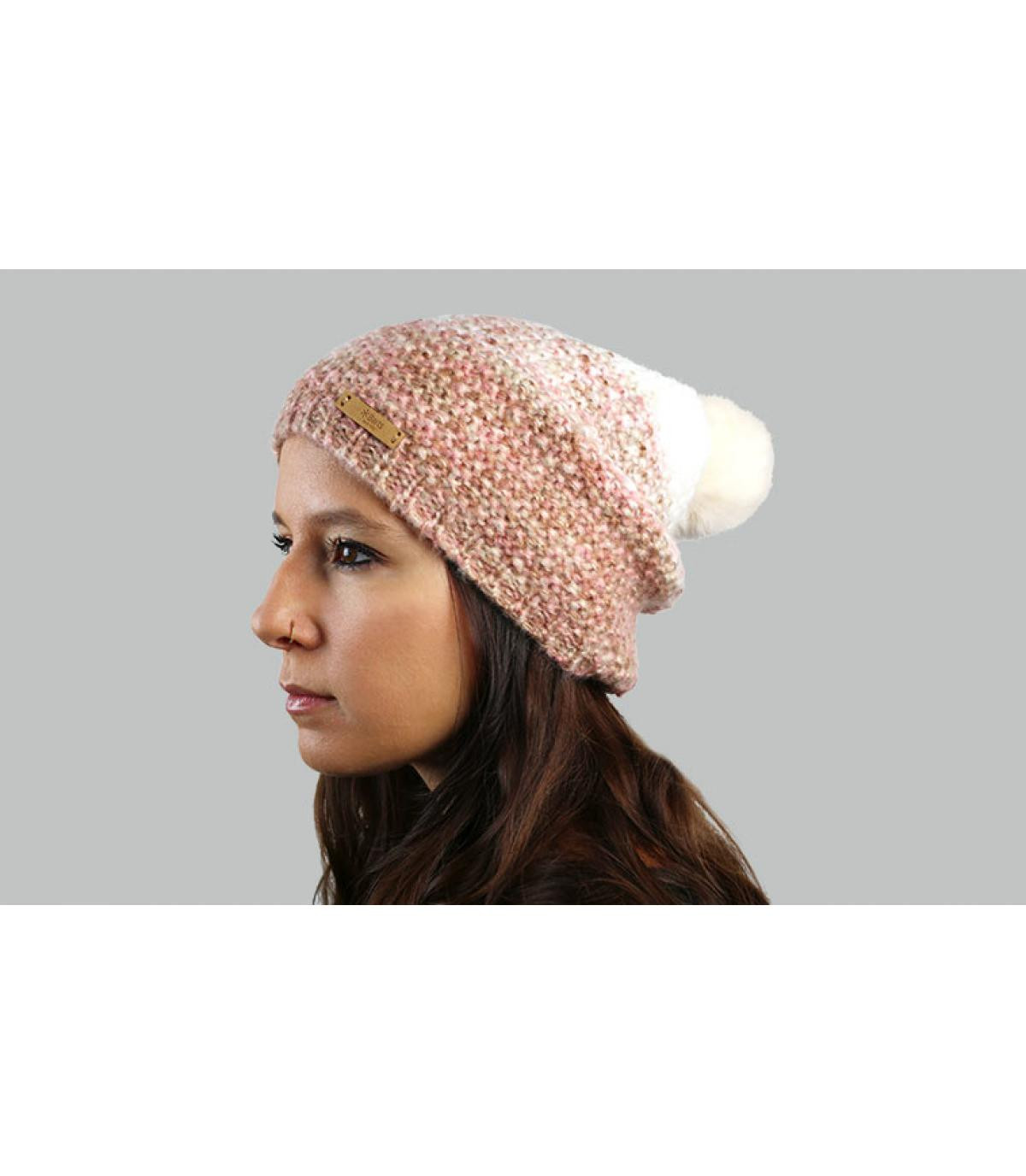 Lange Mütze rosa abgestuft Tulip Beanie pink